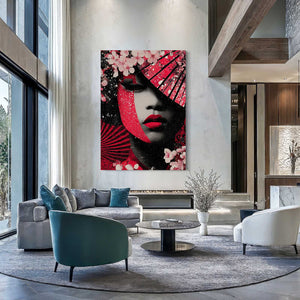 Geisha Cherry Blossom Wall Art