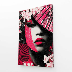 Geisha Cherry Blossom Wall Art