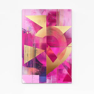 Geometric Brilliance Pink Abstract Art | MusaArtGallery™