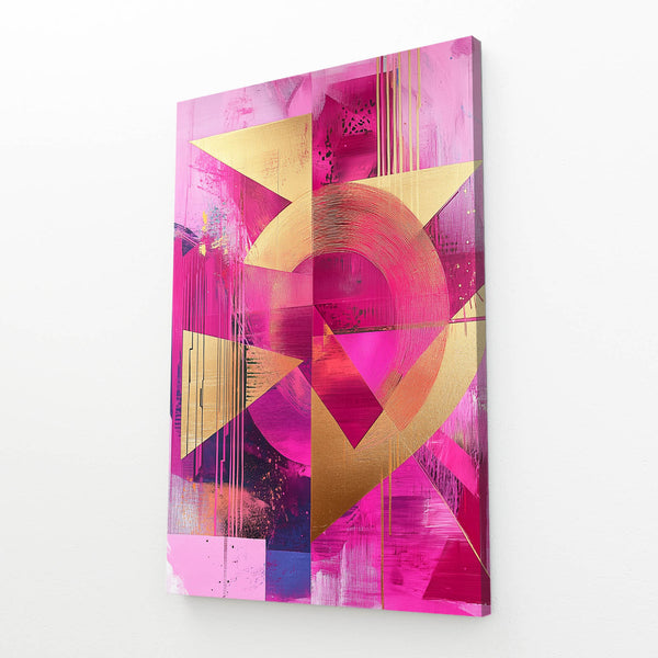 Geometric Brilliance Pink Abstract Art | MusaArtGallery™