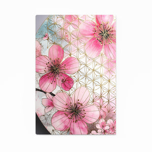 Geometric Cherry Blossom Flower Art