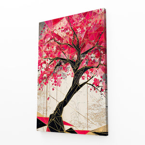 Geometric Cherry Blossom Tree Art