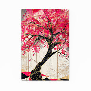Geometric Cherry Blossom Tree Art