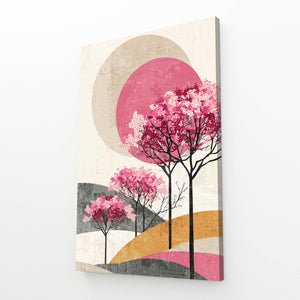 Geometric Cherry Blossom Tree Wall Art