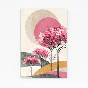 Geometric Cherry Blossom Tree Wall Art
