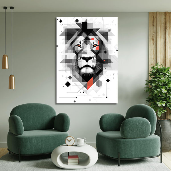 Geometric Essence Lion Wall Art | MusaArtGallery™