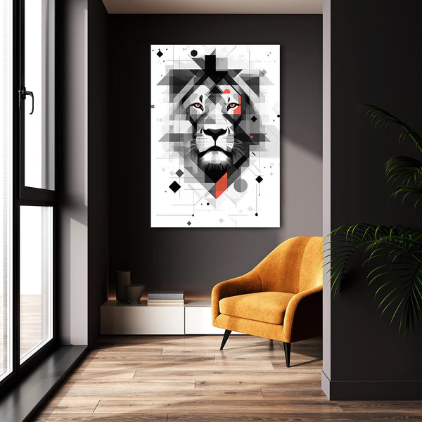 Geometric Essence Lion Wall Art | MusaArtGallery™