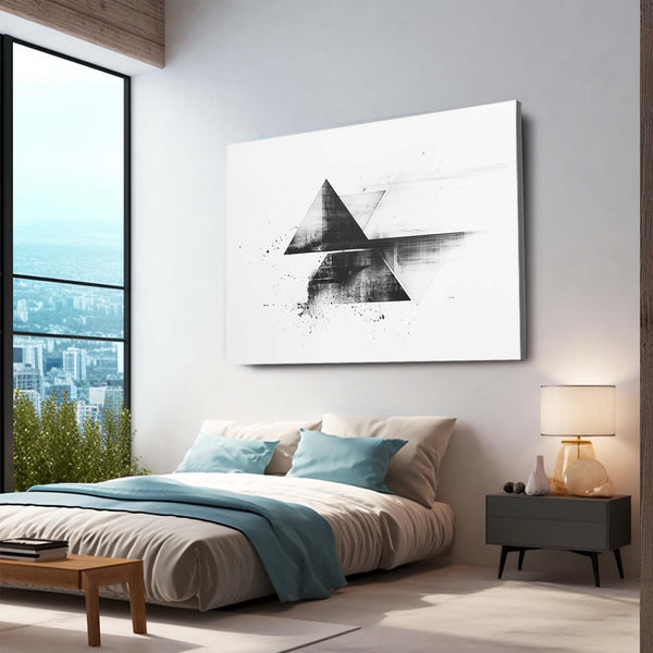 Geometric Fade Black and White Abstract Art | MusaArtGallery™