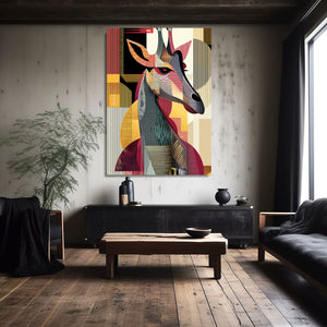 Geometric Giraffe Art