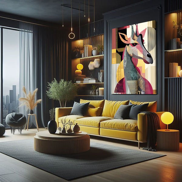 Geometric Giraffe Art