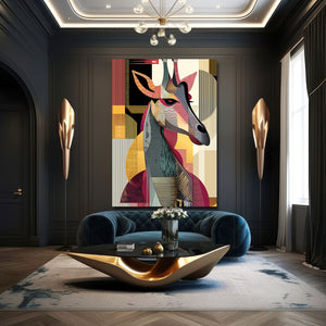 Geometric Giraffe Art