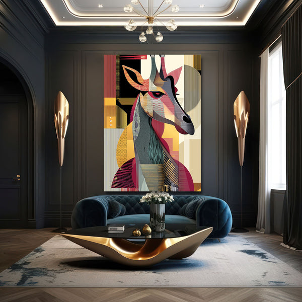 Geometric Giraffe Art