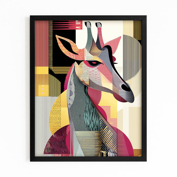Geometric Giraffe Art
