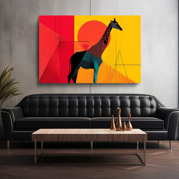 Geometric Giraffe Wall Art