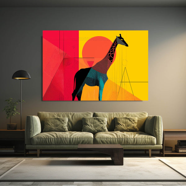 Geometric Giraffe Wall Art