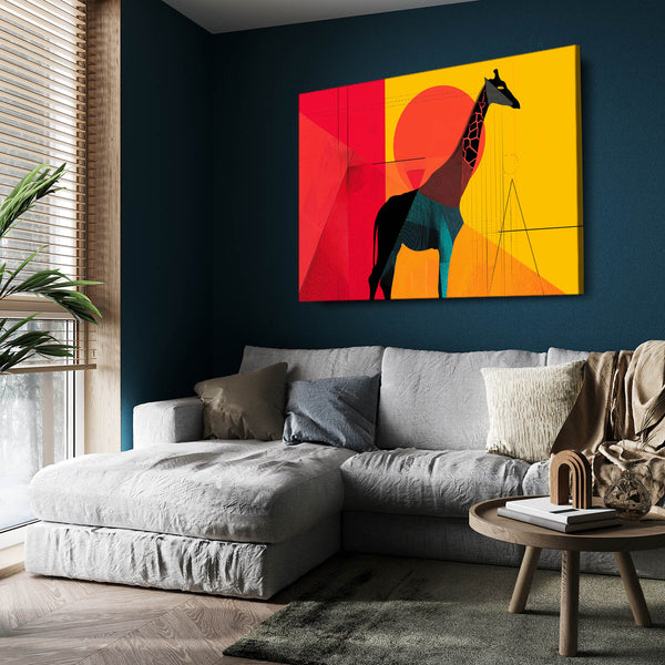 Geometric Giraffe Wall Art