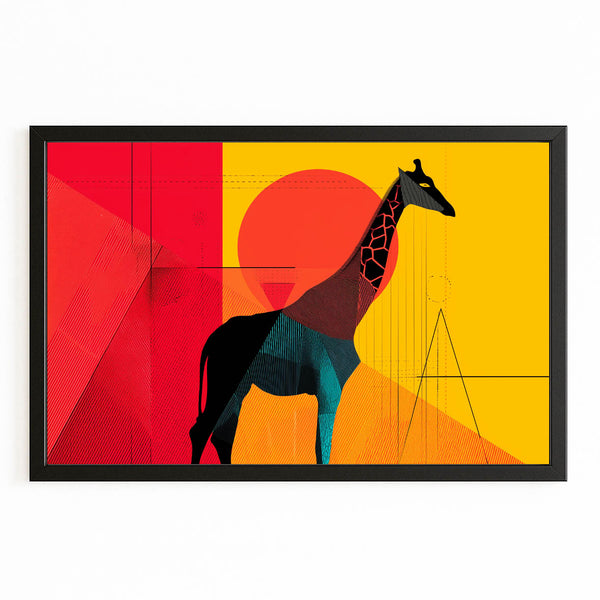 Geometric Giraffe Wall Art