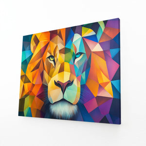 Geometric Glow Lion Wall Art | MusaArtGallery™