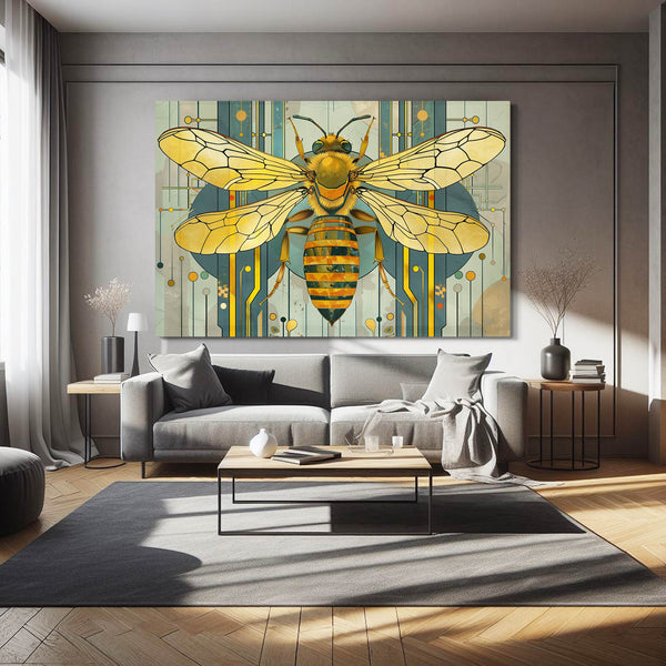 Geometric Harmony Bee Art | MusaArtGallery™