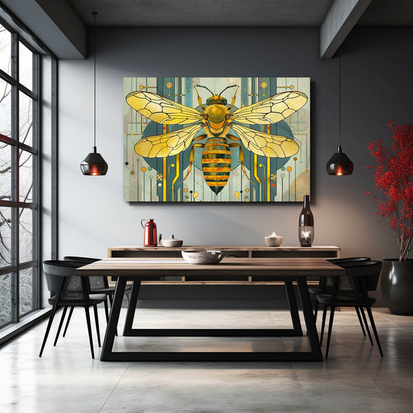 Geometric Harmony Bee Art | MusaArtGallery™