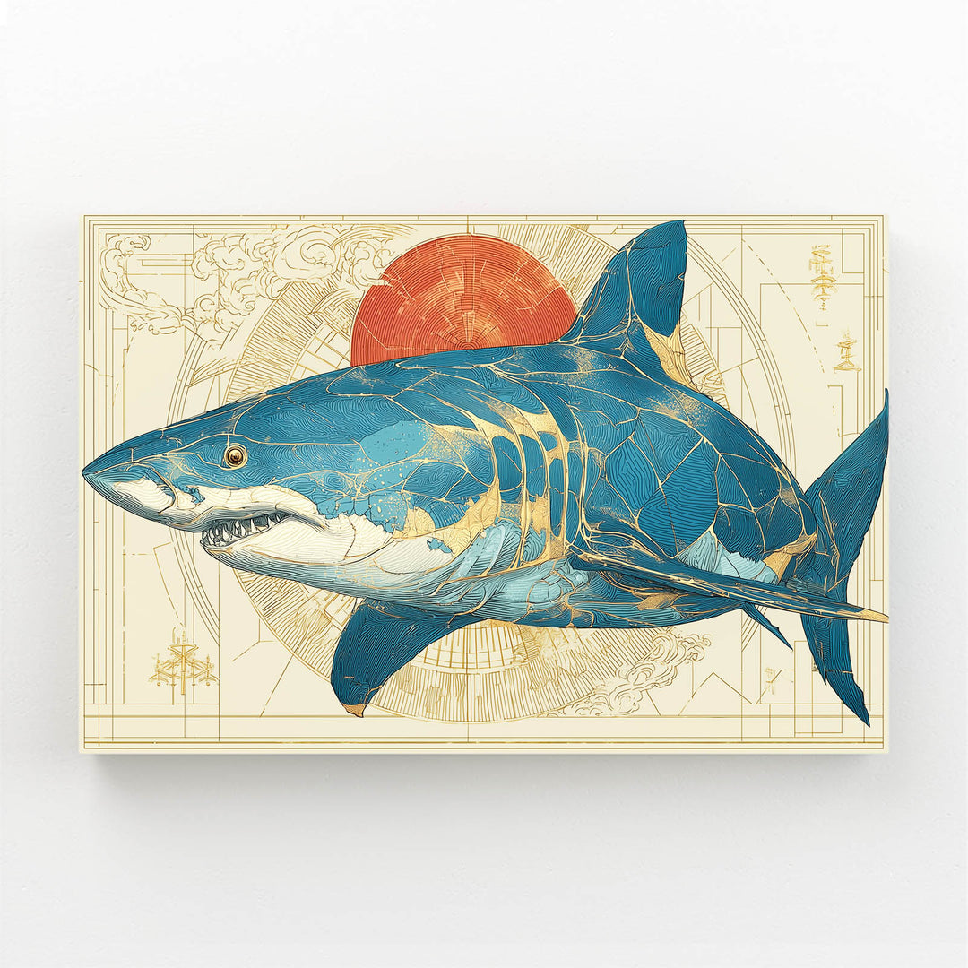 Geometric Shark Canvas