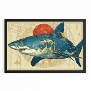 Geometric Shark Canvas