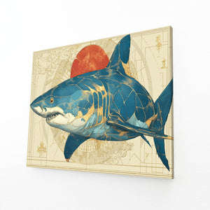 Geometric Shark Canvas