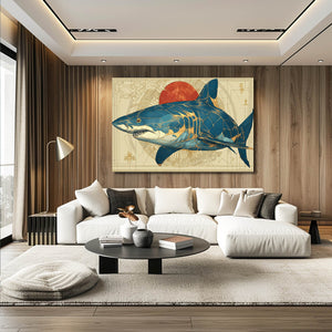 Geometric Shark Canvas