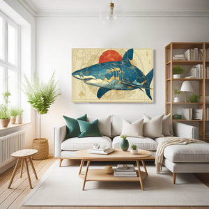 Geometric Shark Canvas
