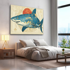 Geometric Shark Canvas
