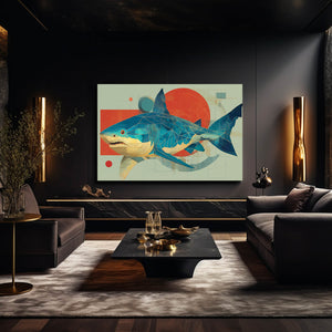 Geometric Shark Wall Art