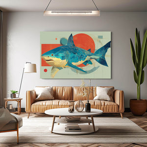 Geometric Shark Wall Art