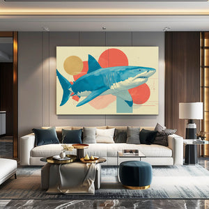 Geometric Shark Wall Decor