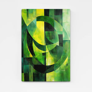 Geometric Vibe Green Abstract Art | MusaArtGallery™