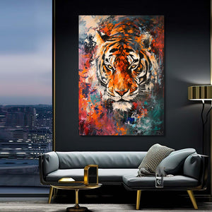 Giant Tiger Face Canvas Wall Art | MusaArtGallery™