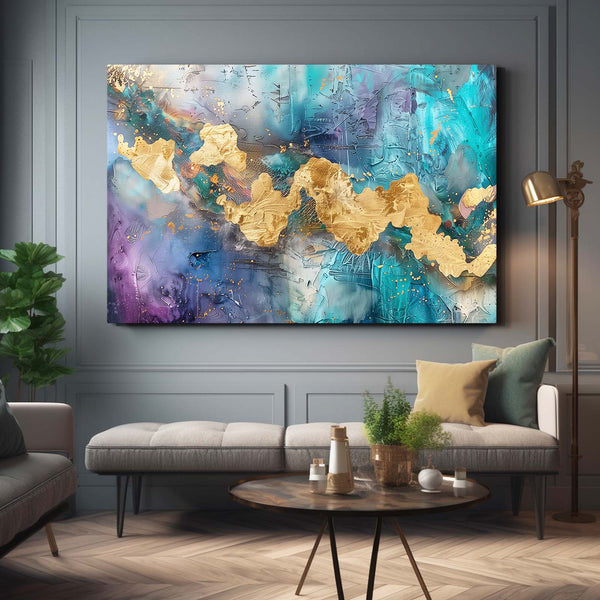 Gilded Waves Abstract Art | MusaArtGallery™