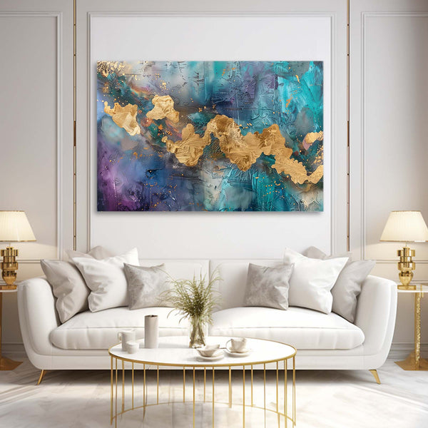 Gilded Waves Abstract Art | MusaArtGallery™