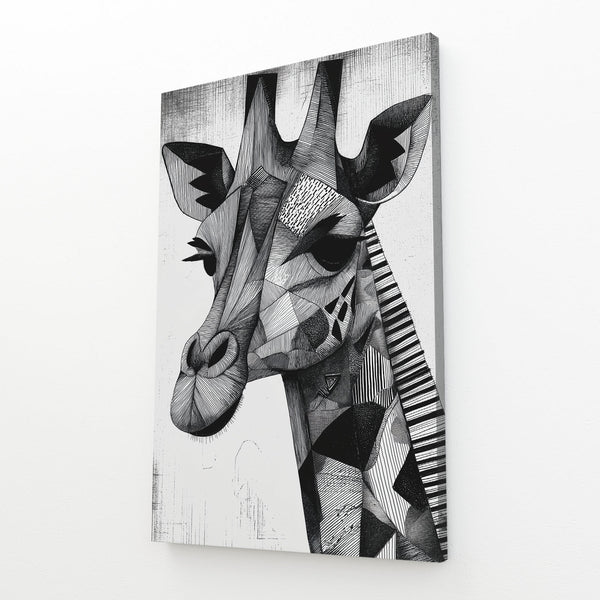 Giraffe Art Black And White