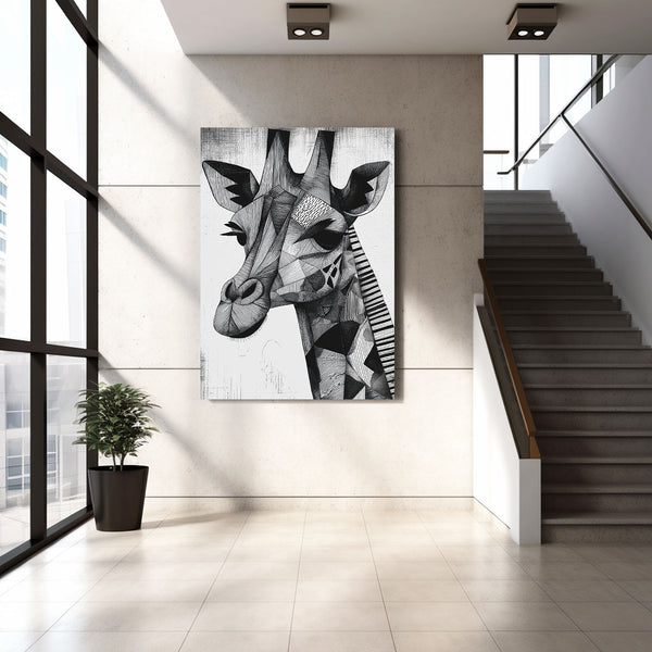 Giraffe Art Black And White