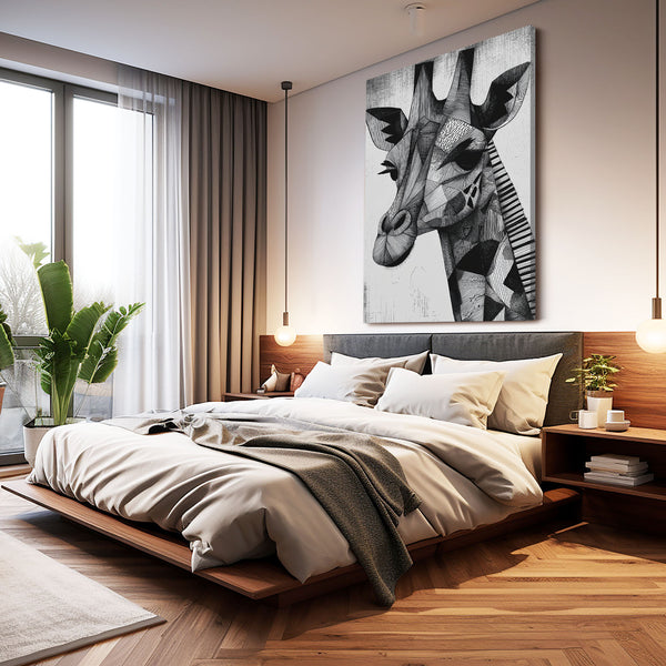 Giraffe Art Black And White