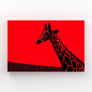 Giraffe Art Red