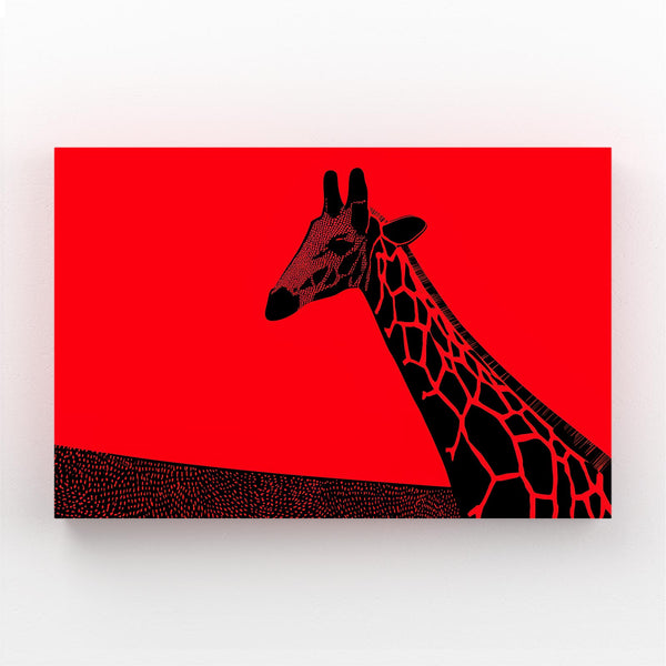 Giraffe Art Red