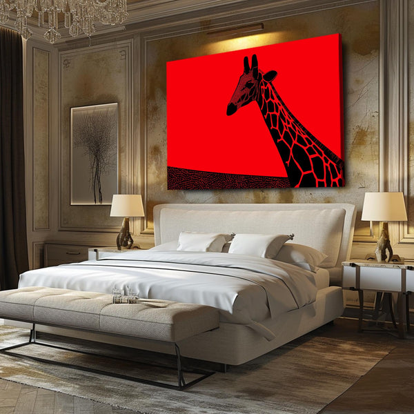 Giraffe Art Red