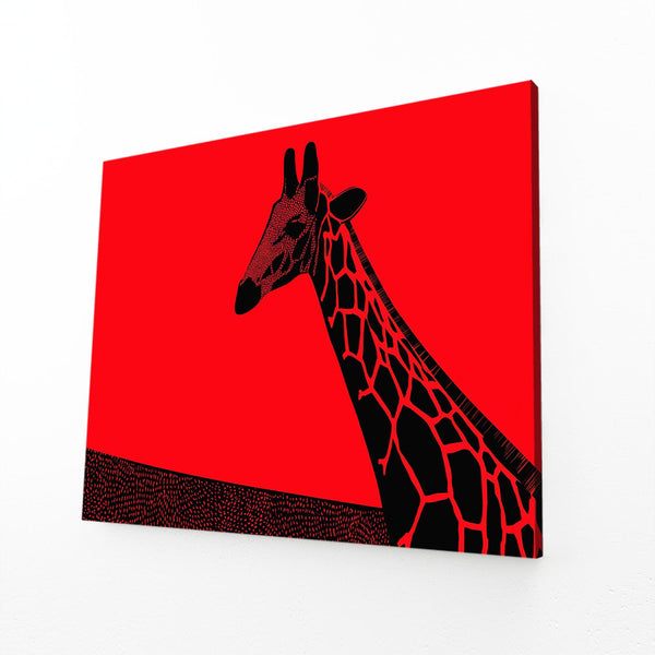 Giraffe Art Red