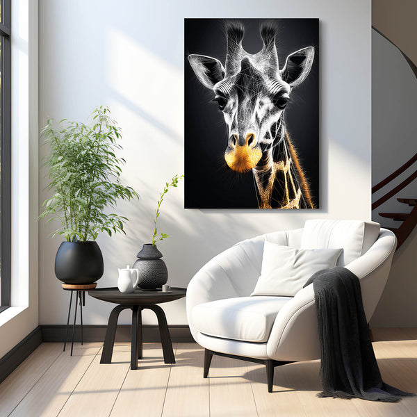 Giraffe Artwork Black And White