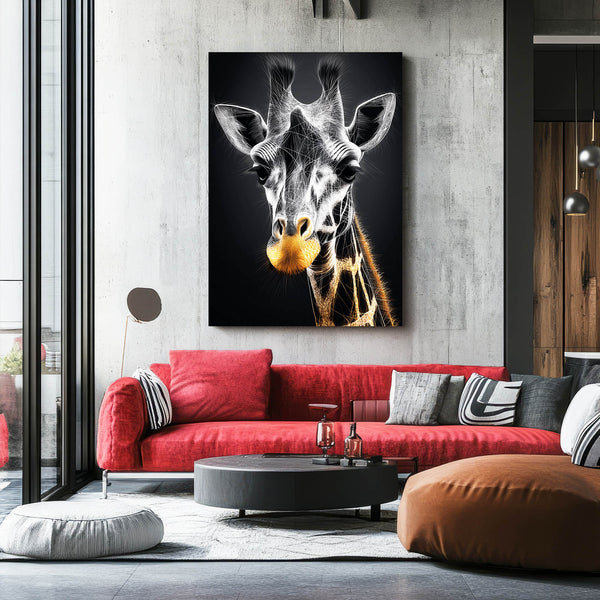 Giraffe Artwork Black And White
