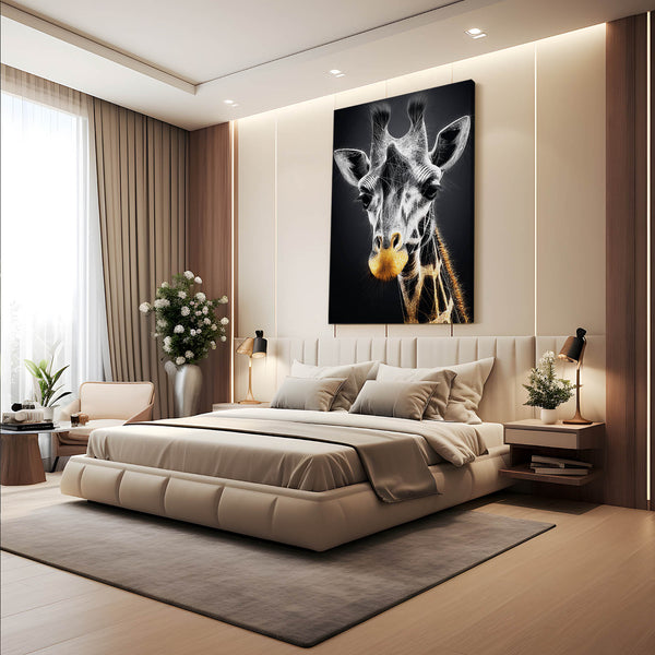 Giraffe Artwork Black And White