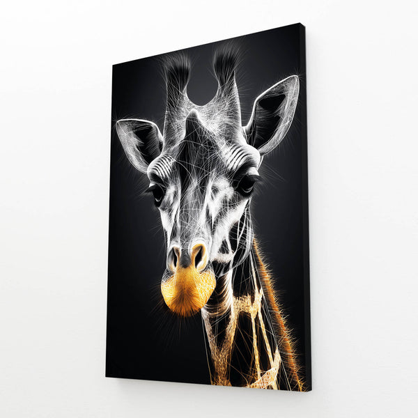Giraffe Artwork Black And White