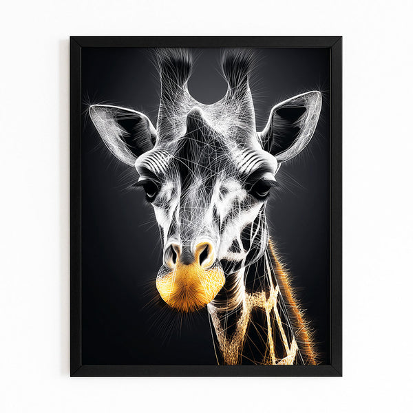 Giraffe Artwork Black And White