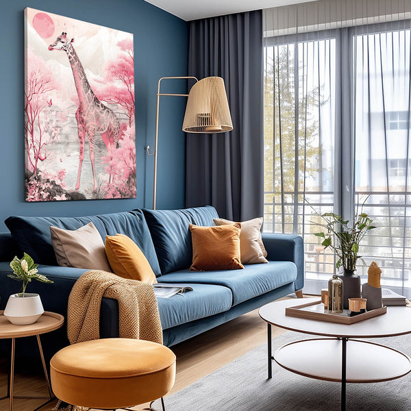 Giraffe Artwork Pink